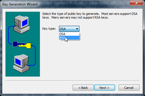 SecureCRT тип ключа rsa или dsa